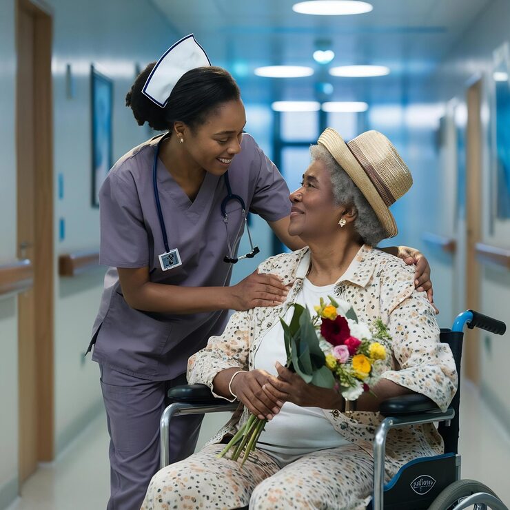 Live-in Care Ogun caregiver assisting elderly at home